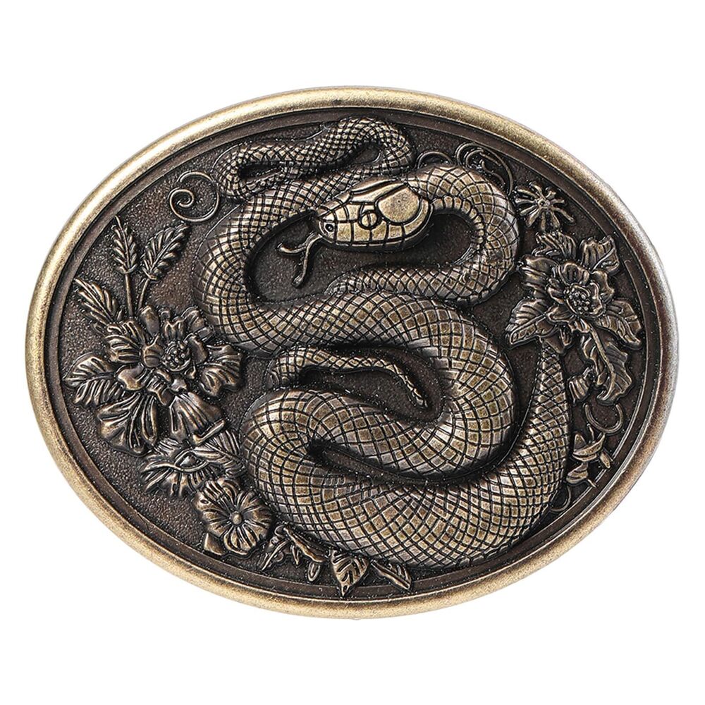 5006 Vintage Belt Buckle Western Cowboy Rodeo Flower Snake Belt Buckles